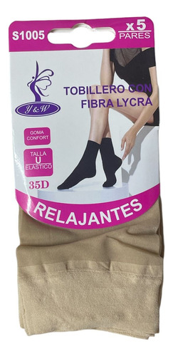 Pack 5 Pares Calcetines Relajantes Nude Traslúcidos Mujer