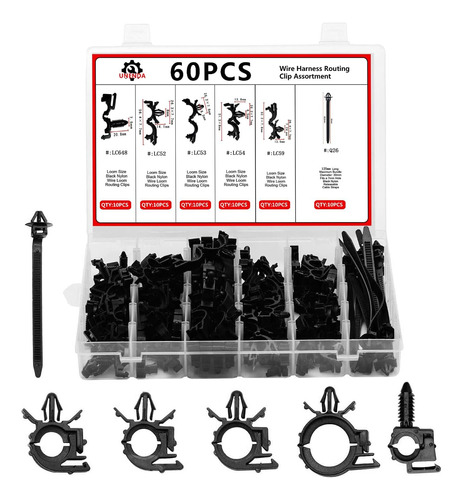 Kit Surtido De Clips De Enrutamiento De Arnés De Cable De Au