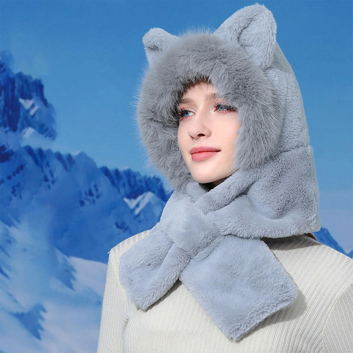 Gorro De Invierno Con Capucha Bufanda Con Capucha Cálida Lin