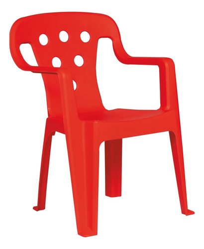 Silla Infantil Niño Plástico Reforzada Grandes - Garageimpo Color Rojo