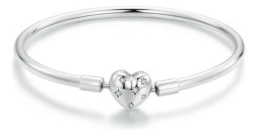 Brazalete De Corazón Plata Esterlina Para Mujer Estuche