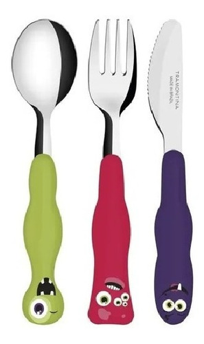 Set 3 Cubiertos Lirous Tramontina Acero Inox