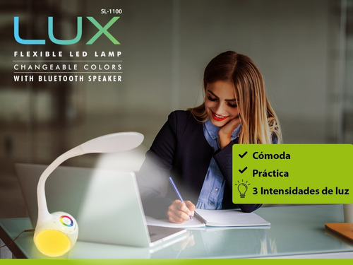 Lampara Escritorio Velador Luces Led Speaker Bluetooth