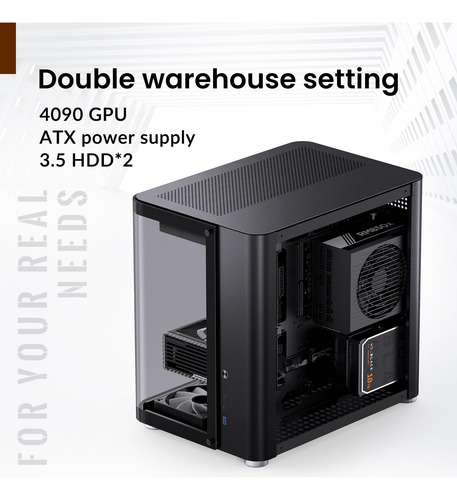 Jonsbo Tk-2 Black Atx Midpower Pc Case, Diseño De Vidrio Hip