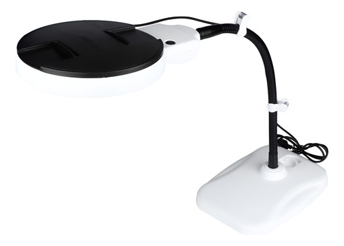 Lupa Base Luz 3 Led Brazo Flexible Escritorio Mesa Ajustable