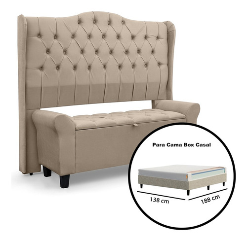 Conj Cabeceira Dubai-divã Paris Cama Casal 1.4 Várias Cores