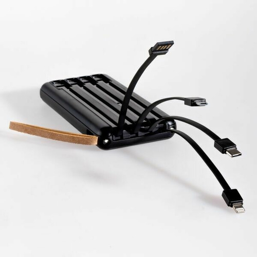 Cargador Powerbank 4 En 1 Portatil 10000mah Para Iphone Negro