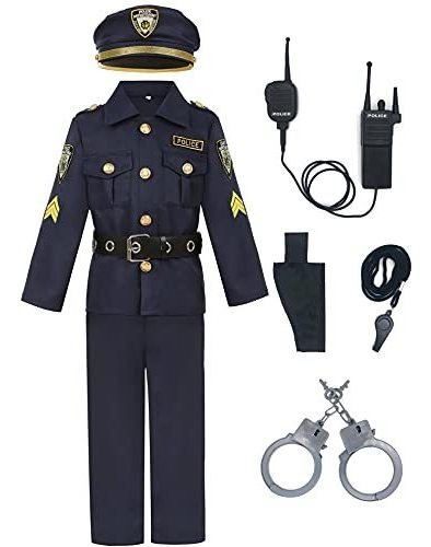 Viyorshop Disfraz De Policía Para Niños Uniforme De Oficial 