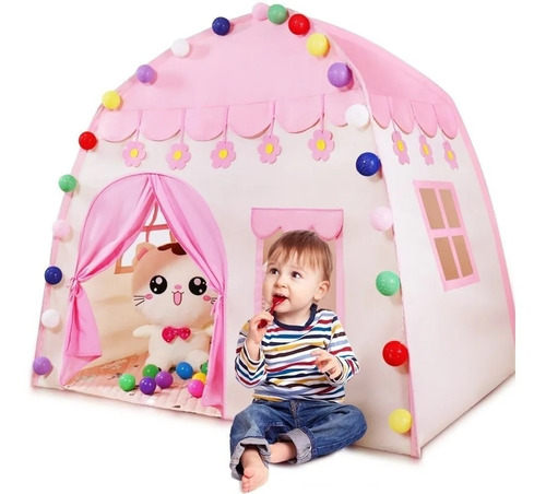 Barraca Tenda Casa Infantil Dobrável Cor Rosa