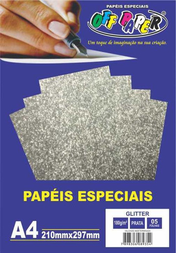 Papel Especial Artesanato Glitter A4 10 Unidades 210x297mm