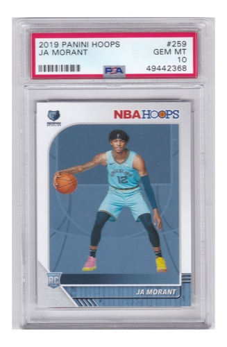 2019 Panini Hoops Ja Morant Gem Mint Psa 10