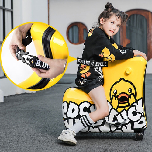 Imagen 3 de 5 de Bolso Maleta Viaje Niños Asiento Pasear B Duck 20 Pulgadas