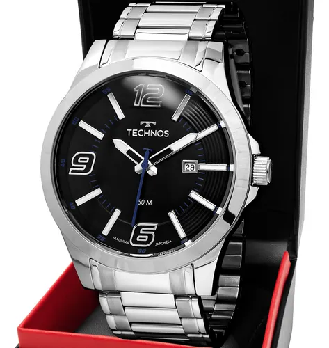 comprar Relógio Masculino Technos Soul Prateado Loja De Fábrica Cor da correia Prata