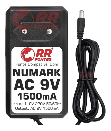 Fonte Ac 9v 1.5a Para Digital Dj Mixer Numark Ppd01 Scratch