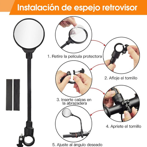 2 Piezas Espejos Para Bicicleta Retrovisores Y Motocicleta