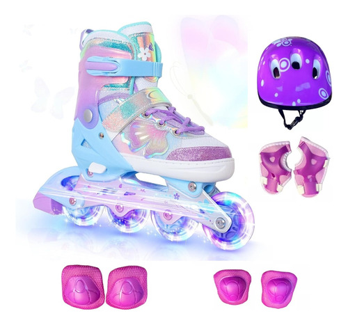 Patins Roller Inline Ajustáveis Para Crianças Com Freios