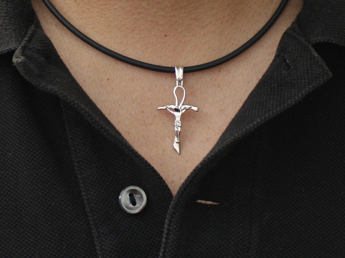 Imagen 7 de 10 de Dije Cristo De Plata .925 Circonia Hombre Mujer Agálea