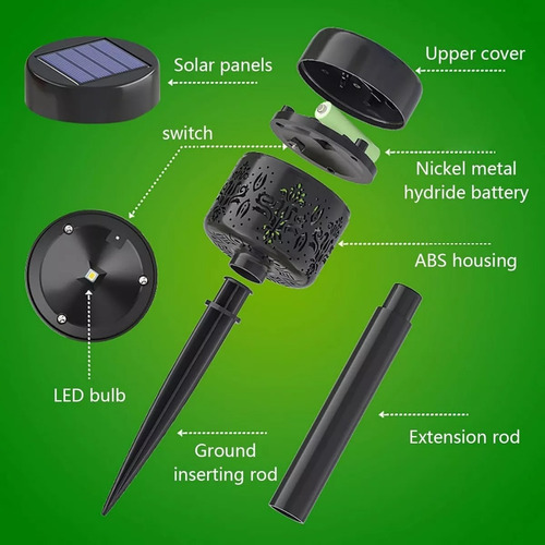 Juego De 2 Lamparas Carga Solar Exterior
