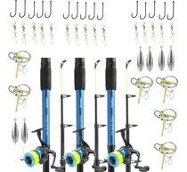 Comprar 3 Kits Surfish Combo Pesca Variada Caña + Reel + Accesorios