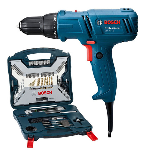 Taladro Atornillador Bosch Gsr 7-14 E 400w + Set 100 Piezas