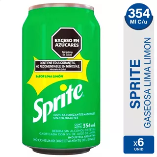 Sprite Lima Limon Lata Gaseosa Original - Pack X6 Unidades