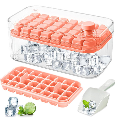 Leaddock Bandeja Para Cubitos De Hielo Con Tapa Y Contenedor