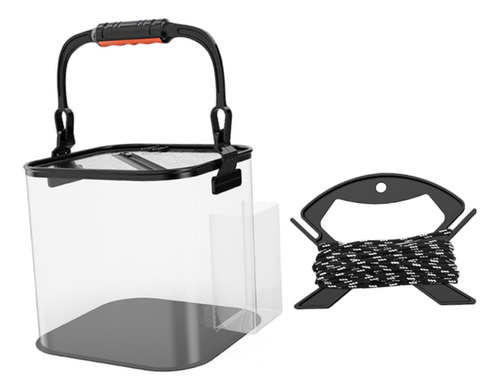 Cubo De Pesca Plegable Cubo De Bolsillo Lateral De Black20cm