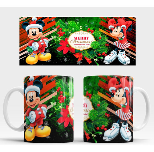 Taza Mickey Y Minnie Navidad Varios Diseños