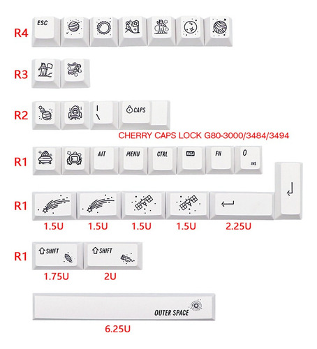 133 Keycaps Pbt 5 Sides Sublimation Key Cap Profile Keycap