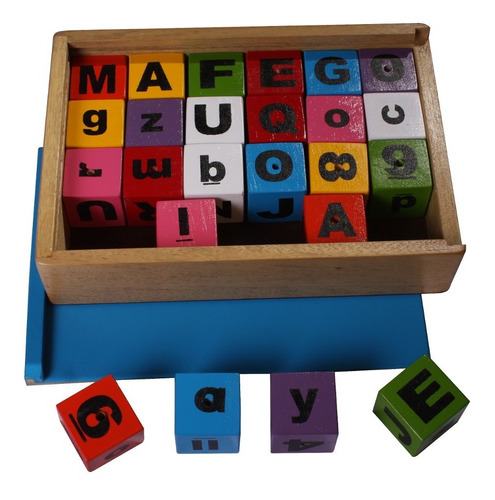 Caja Abecedario Por 24 Cubos Mafego Mfg1024 Multicolor