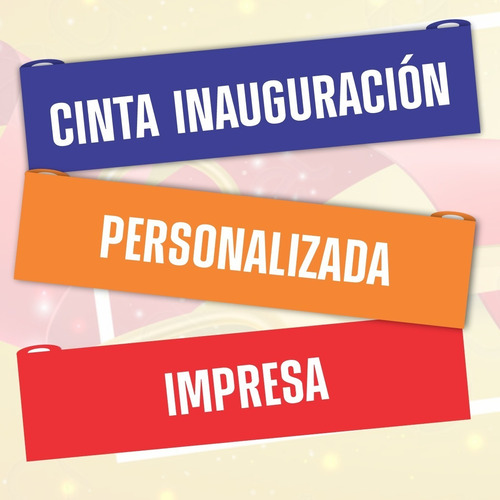 Cinta Inauguración | Personalizada | 3mts Largo X 10cm Alto