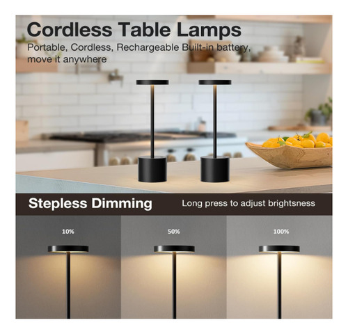 Lámpara De Mesa Recargable, Lámpara Inalámbrica Lampara Led