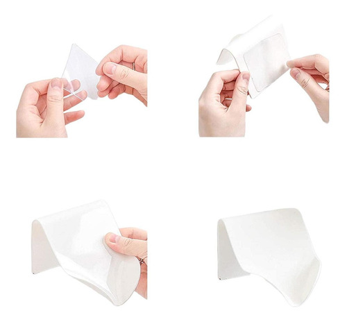 Imagen 5 de 8 de 3 Porta Jabon Blanco Moderno Adhesivo Jabonera Organizador