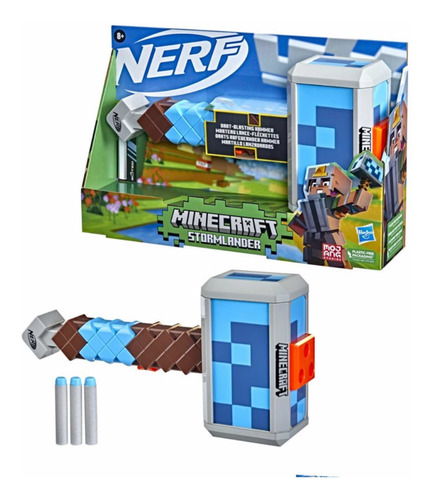 Nerf Minecraft Martillo De Explosión De Dardos Stormlander 3
