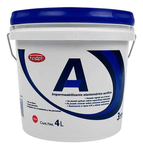 Fester Elastomérico Rojo A3 Impermeabilizante 4l