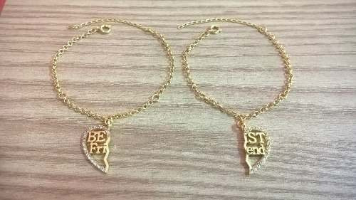 Pulseira Best Friends Melhores Amigas Folheado A Ouro - B1