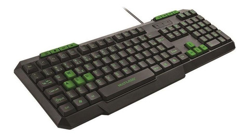 Teclado Gamer Com Hotkeys Multimidia Slim Preto Verde Tc243 