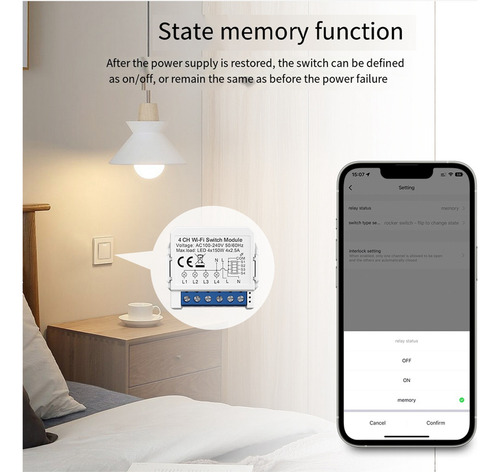 Disyuntor Tuya Smart Wifi Con Control De Luz De 4 Vías Cont-