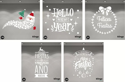 Vidrieras Plotter Vinilos Navidad Felices Fiestas