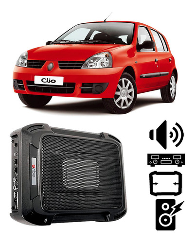 Caixa Slim Renault Clio 2004 A 2012 350w Rms Amplificada