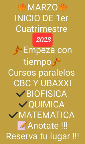 Imagen 1 de 9 de Profesora Cbc Uba Xxi Biofisica Quimica Matematica Online
