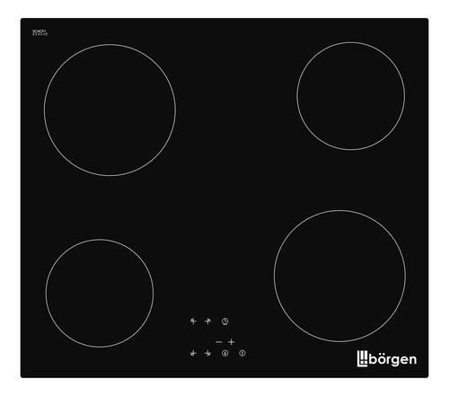 Combo Horno Electrico Empotrable Borgen 220 V 3400w + Anafe Electrico Empotrable Vitroceramico Borgen 4 Hornallas