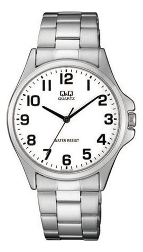 Reloj Q&q Caballero Blanca Qa06j204 Color de la correa Plateado Color del bisel Plateado Color del fondo Blanco