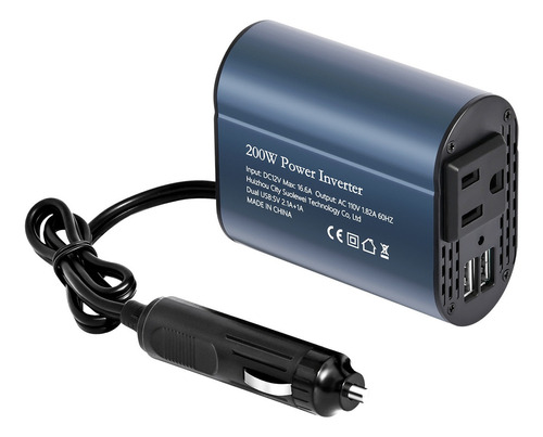 Inversor De Corriente Para Auto 200w 12v-110v  Carg Usb