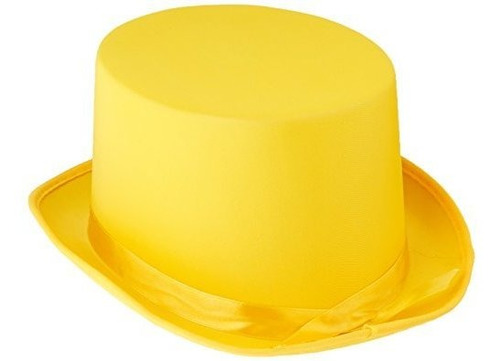 Satinado Elegante Sombrero De Copa (amarillo) (1 count) Acce