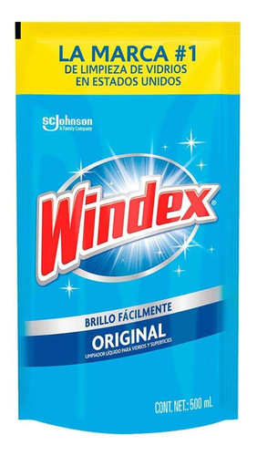 Limpiador De Vidrios Windex Original Repuesto 500ml