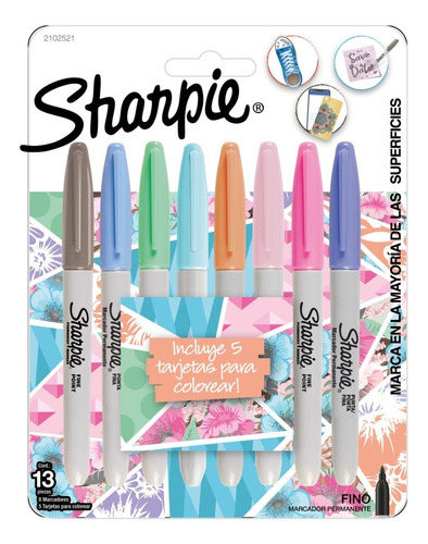 Set De Marcadores Sharpie Colores Pastel X8