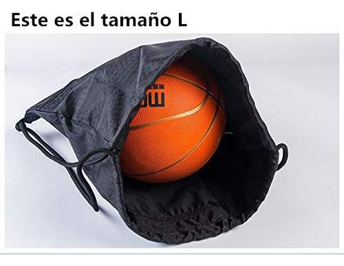 Mochila Con Cordón A Prueba De Agua Para Gimnasio Negro L