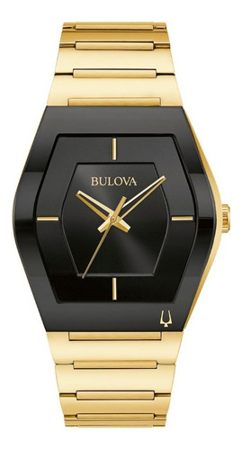 Reloj Bulova Futuro Original De Acero 97a164 Para Hombre Ts Color de la correa Dorado Color del bisel Negro Color del fondo Negro