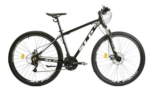 Imagen 1 de 1 de Mountain bike SLP 5 pro R29 18" 21v frenos de disco mecánico cambios SLP color negro/blanco con pie de apoyo  